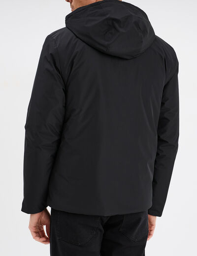 Blouson à capuche déperlant noir homme