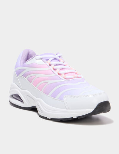 Baskets running &agrave; lacets rose fille