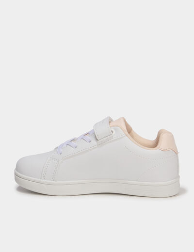 Tennis basses &agrave; scratchs Kappa FENIT rose pastel fille