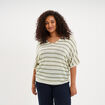 Pull manches 3/4 col en V vert clair femme grande taille