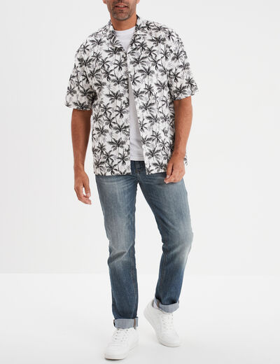 Chemise manches courtes blanc homme