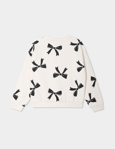 Sweat col rond manches longues beige fille