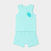 Ensemble 2 pièces débardeur short coton bleu turquoise bébé garçon