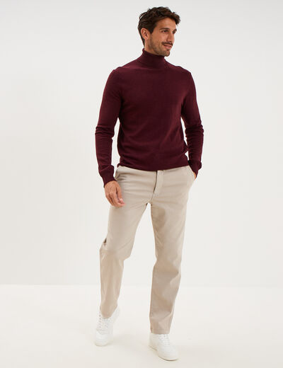 Pantalon chino droit confort sable homme