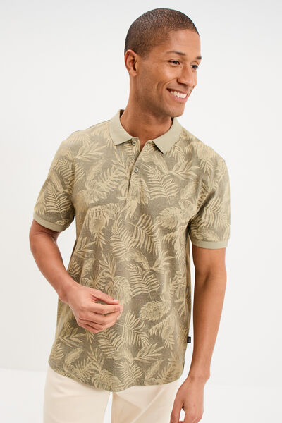 Polo jersey droit manches courtes coton vert homme