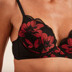 Soutien-gorge push-up dentelle padd&eacute; rouge femme