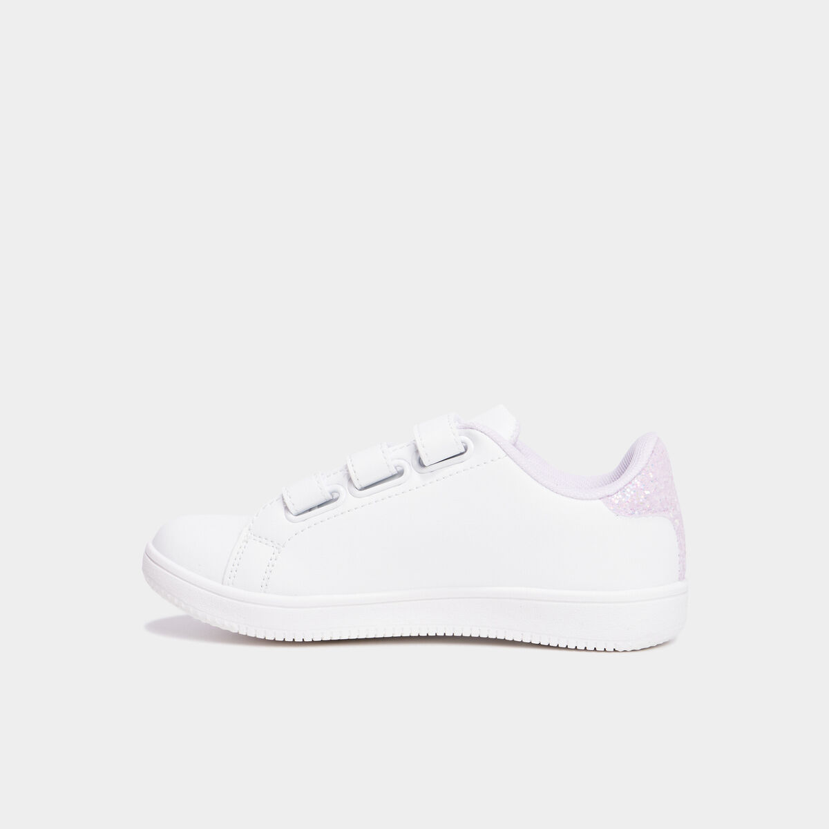 Tennis basses à scratchs blanc fille