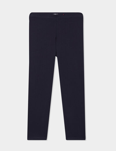 Legging 7/8ème taille élastiquée bleu marine femme