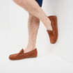 Mocassins en cuir daim marron clair homme