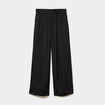 Pantalon large fluide effet satin&eacute; noir femme