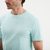 T-shirt droit en coton manches courtes bleu turquoise homme