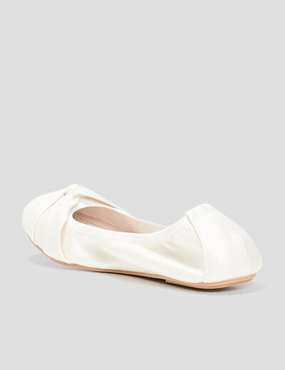 Ballerines effet noué blanc femme