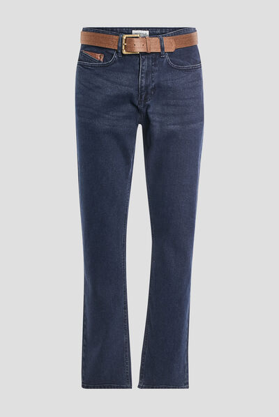 Jeans regular stretch Trappeur denim blue black homme