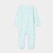 Dors-bien coton manches longues boutonné bleu clair bébé fille