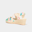 Sandales espadrilles compens&eacute;es en toile multicolore femme