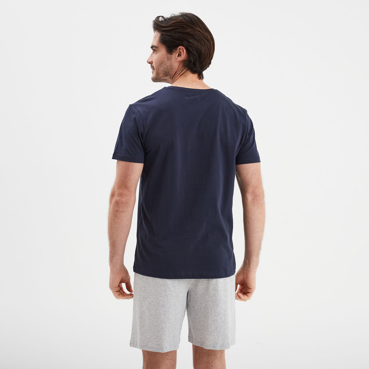 Ensemble pyjama 2 pièces bleu marine homme
