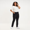 Jeans slim taille haute 5 poches denim noir femme grande taille