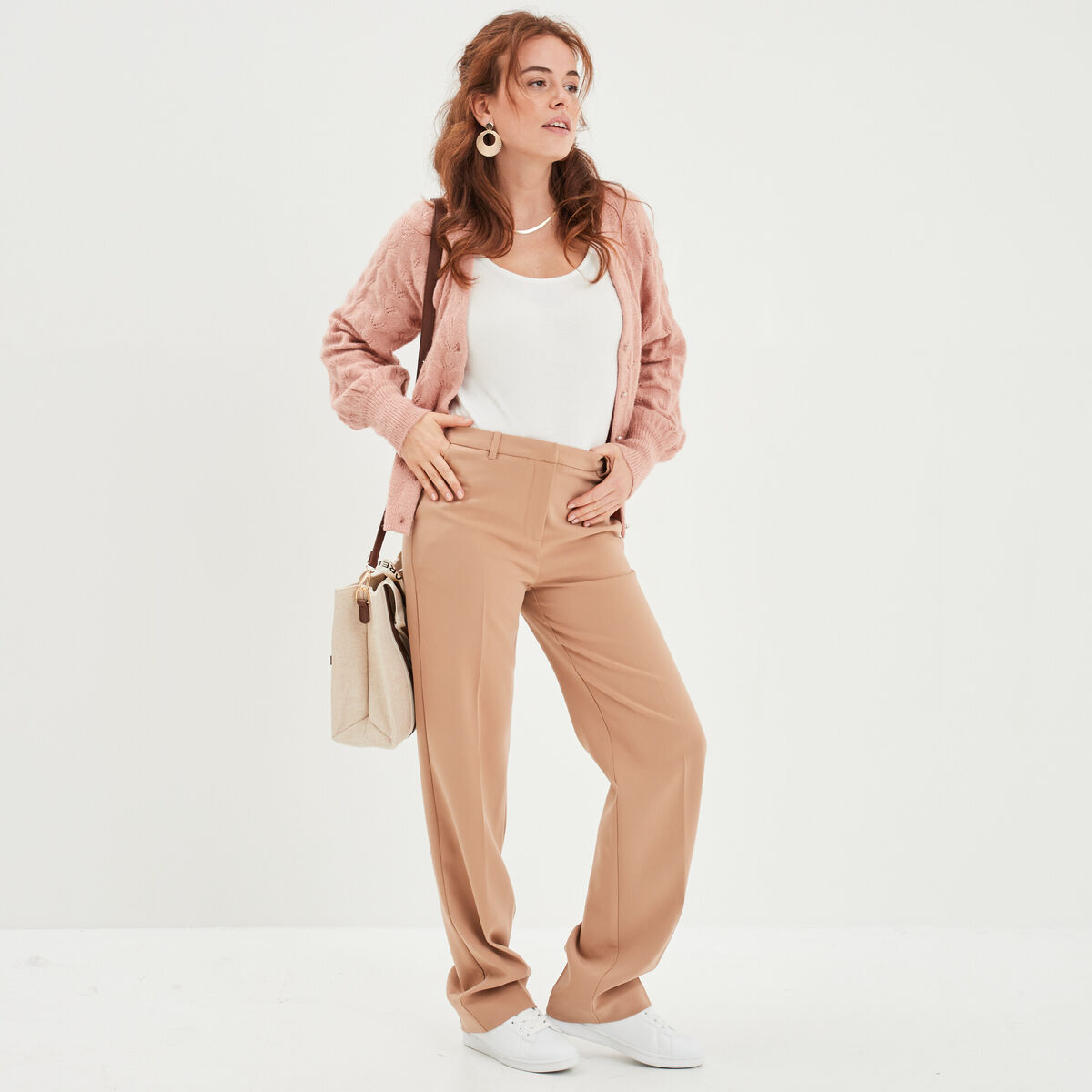 Body côtelé col rond manches longues blanc femme