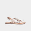 Sandales perforations en cuir Creeks jaune or fille