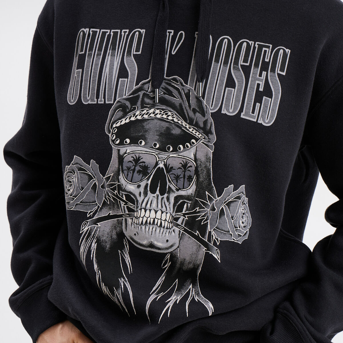 Sweat hoodie &agrave; capuche Guns N' Roses noir homme