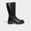 Bottes crantées avec boucles noir femme