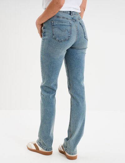 Jeans slim coton bleu femme