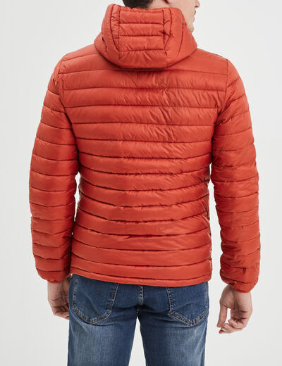 Doudoune légère déperlante à capuche orange foncé homme