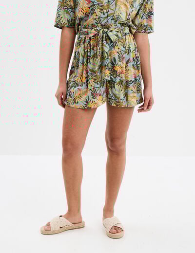 Short ample fluide vert émeraude femme