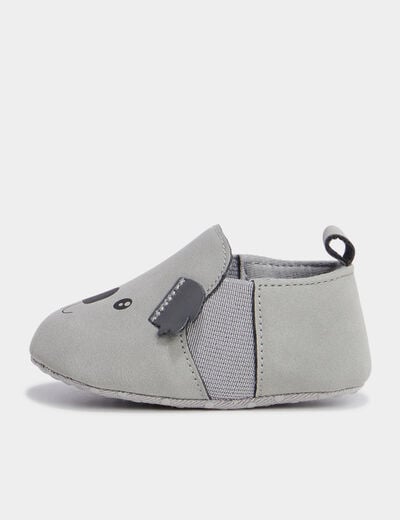 Bottillons layette gris bébé garçon