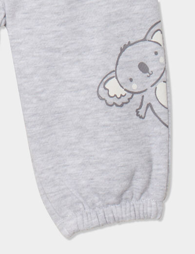 Ensemble 3 pièces avec bonnet coton gris clair mixte