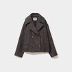 Manteau court double boutonnage multicolore femme