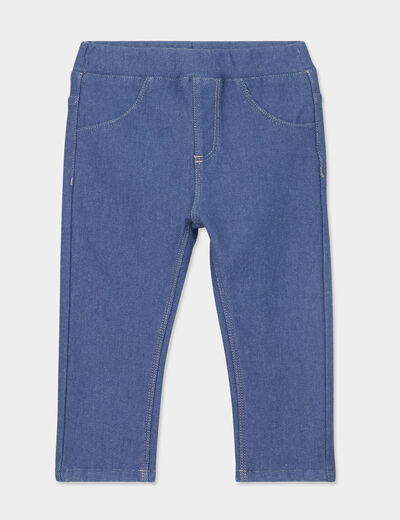 Tregging en jean taille élastiquée denim double stone bébé fille