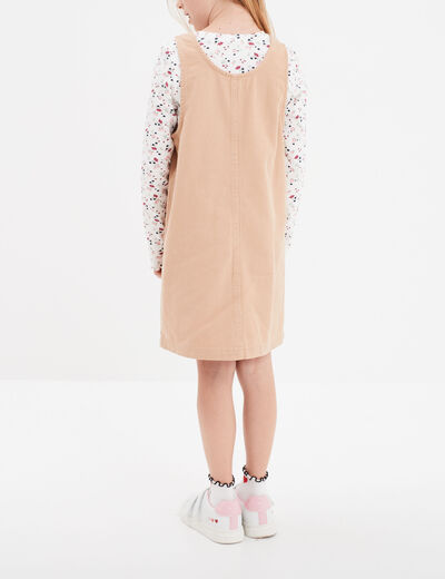 Ensemble 2 pièces robe et t-shirt coton sable fille