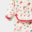 Ensemble dors-bien velours bonnet No&euml;l ecru b&eacute;b&eacute;