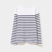 T-shirt marini&egrave;re manches longues coton ecru fille