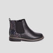 Bottines chelsea zipp&eacute;es &agrave; paillettes noir fille