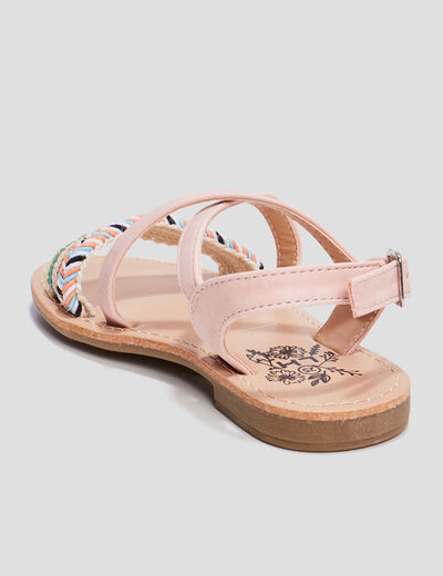 Sandales avec détails tressés rose fille