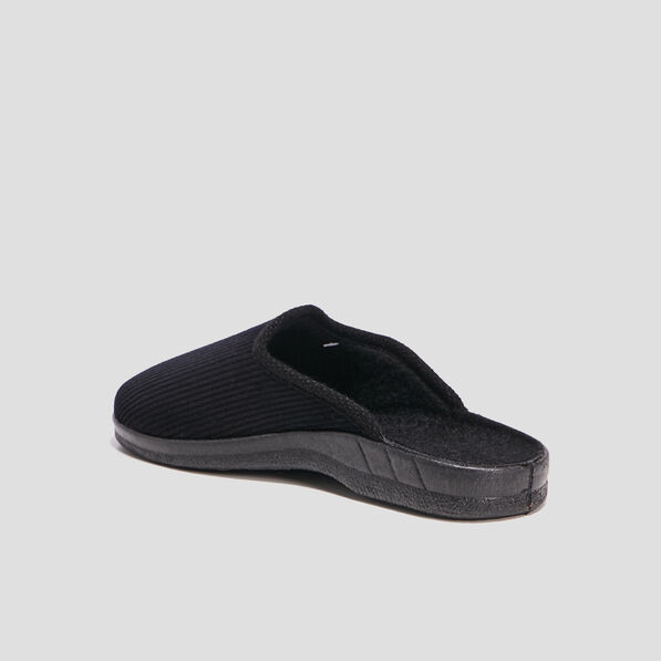 Chaussons mules velours noir homme