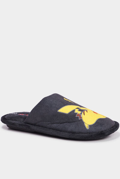 Chaussons mules Pokémon Pikachu noir garçon