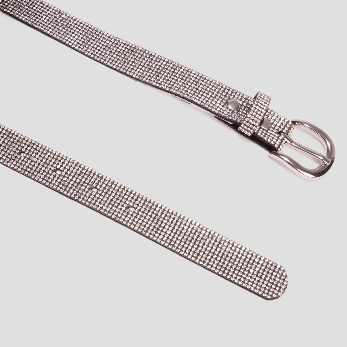 Ceinture à strass gris argent femme