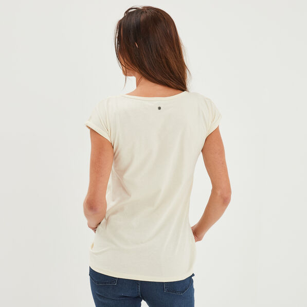 t shirt oversize col en v liberto ivoire femme T-shirt oversize col en V Liberto ivoire femme
