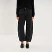 Jean balloon coton denim noir femme