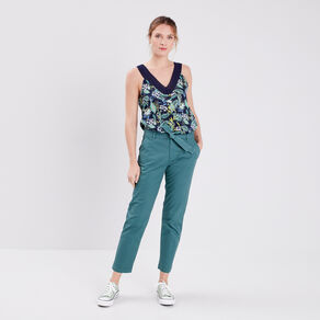 Débardeur col en V bleu marine femme