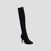 Cuissardes zipp&eacute;es effet su&eacute;dine noir femme