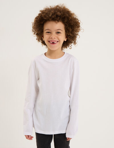 T-shirt manches longues blanc garçon