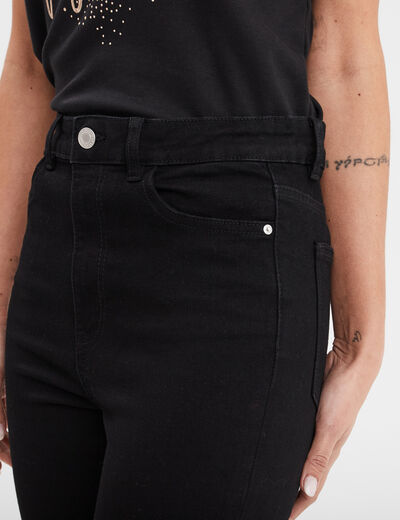Jeans skinny taille haute denim noir femme
