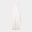 Salopette en jean mom boutonn&eacute;e ecru femme