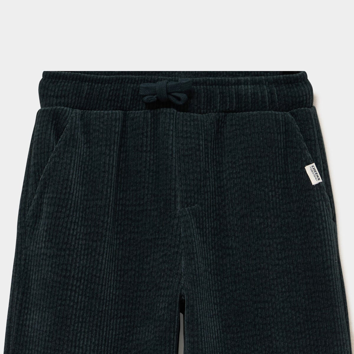 Pantalon relax effet velours c&ocirc;tel&eacute; vert fonc&eacute; gar&ccedil;on