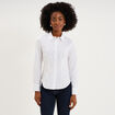 Chemise cintr&eacute;e manches longues blanc femme