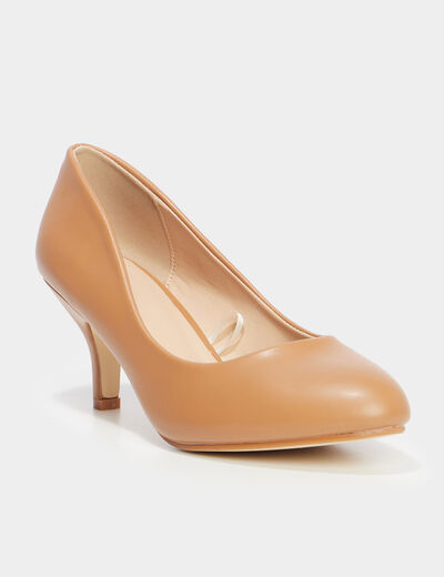 Escarpins iris&eacute;s marron clair femme